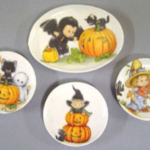 Dollhouse Miniature Halloween Plates and Platters by Barb