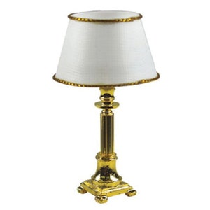 Dollhouse Miniature Brass Column Table Lamp by Houseworks