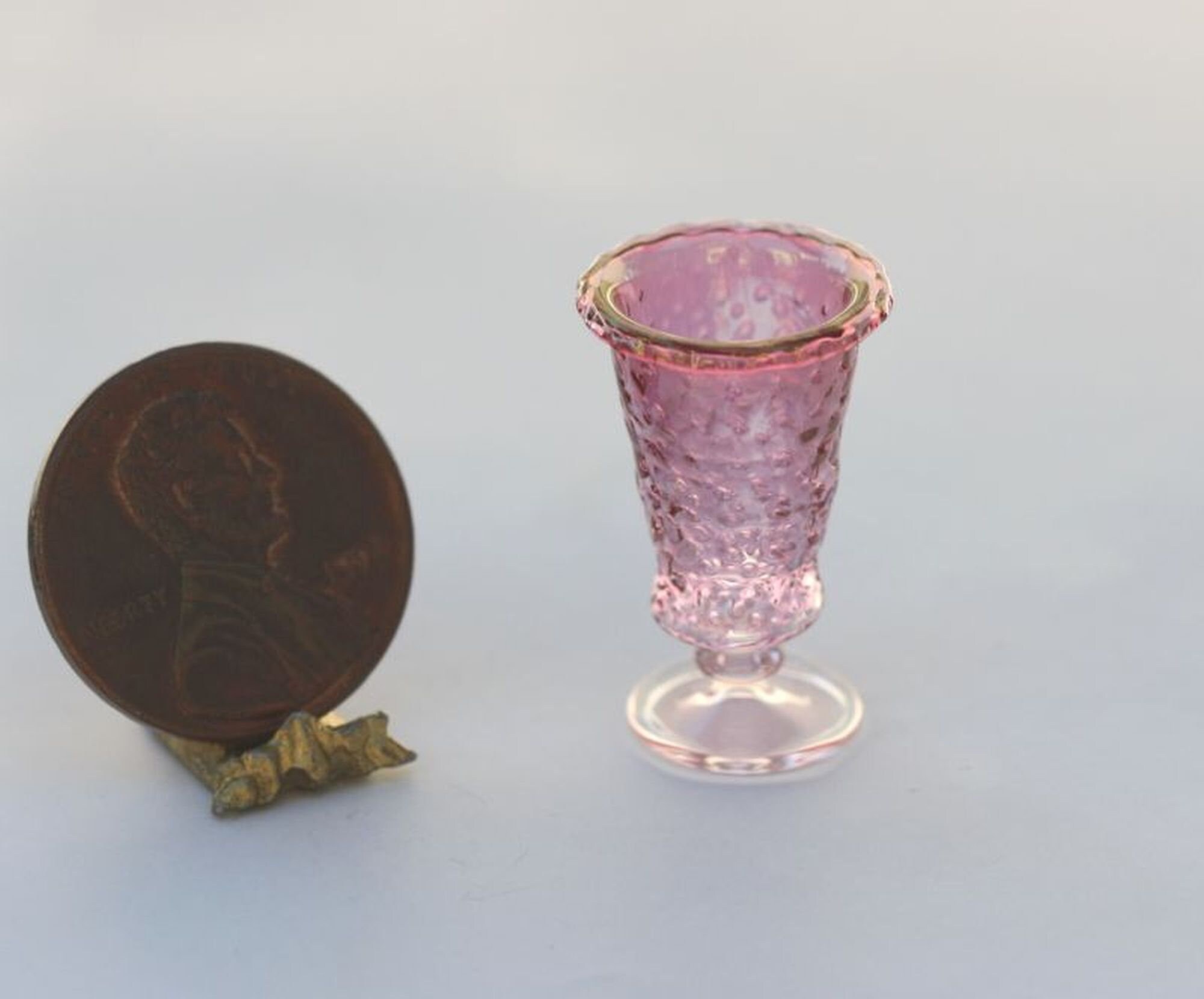 Dollhouse Miniature Artisan Glass Crystalline Vase by Glass Blower Philip Grenyer