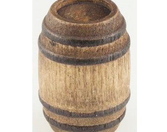 Dollhouse Miniature 1:24 Scale Aged Wood Barrel