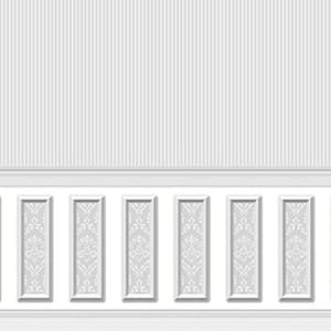 Dollhouse Miniature Wallpaper - Ethereal Wainscot Grey Narrow
