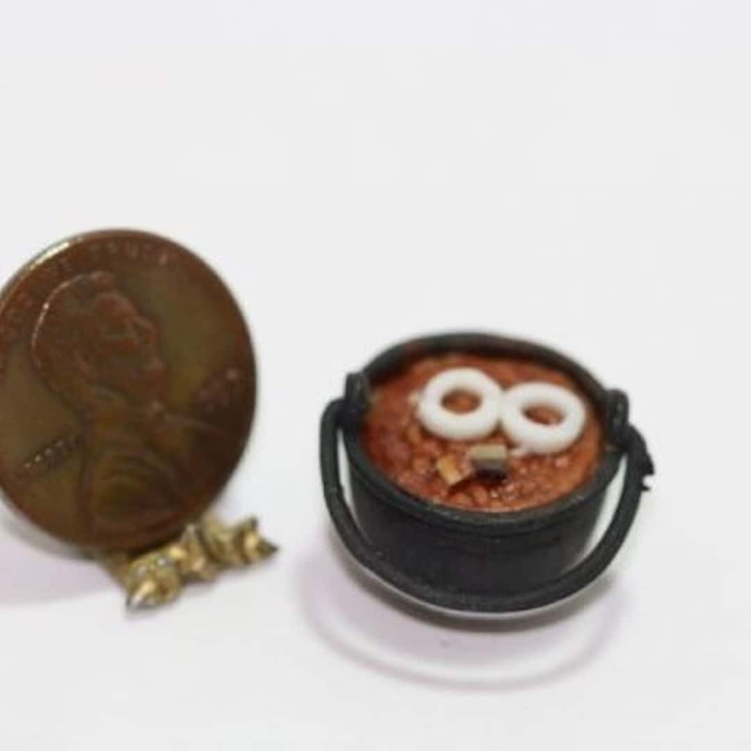 Dollhouse Miniature Campfire Baked Beans in a Black Hanging Pot - Etsy