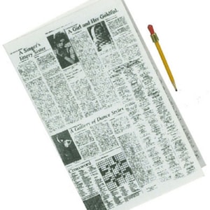 Dollhouse Miniature Newspaper with Pencil
