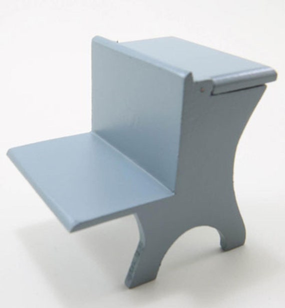 Dollhouse Miniature School Desk in Painted Grey by Handley Etsy