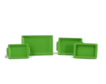 Miniature Set of 4 Green Trays