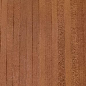 May include: Close-up of a wooden surface with vertical planks. The planks are a warm, reddish-brown color, with variations in tone and texture. The wood grain is visible, adding depth and character to the surface. The image is well-lit, highlighting the natural beauty of the wood.