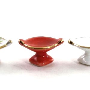 Dollhouse Miniature Set of 4 Ceramic Pedestal Serving Platters