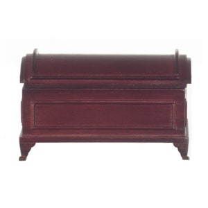 Dollhouse Miniature Domed Mahogany Blanket Chest by Town Square Miniatures