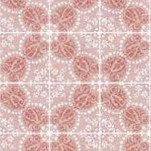 Dollhouse Miniature 1:12 Scale Wallpaper Rose Hill Tile Peach