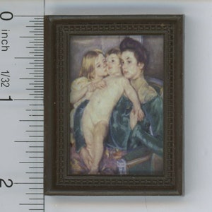 Dollhouse Miniature Art - Mother with Freshly Bathed Children by Cassat