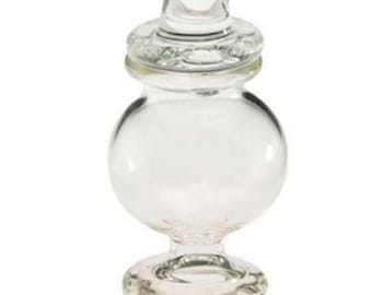 Dollhouse Miniature Round Glass Apothecary Jar with Lid by International Miniatures