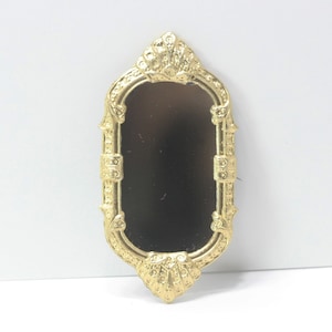 Dollhouse Miniature Gold Victorian Mirror with a Metal Frame mm