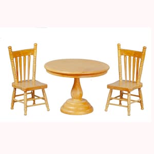 Dollhouse Miniature Oak Kitchen Table Set