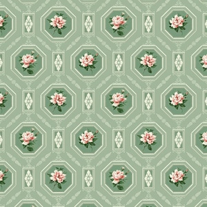 Dollhouse Wallpaper Formal Floral by Bradbury & Bradbury