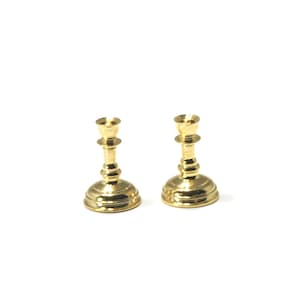 Dollhouse Miniature 1:24 Scale Brass Candlesticks by Clare-Bell Brass