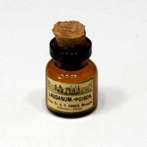 Dollhouse Miniature Glass Bottle of Vintage Faux Laudanum