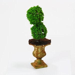Dollhouse Miniature Artisan Topiary in a Round Ancient Pot 