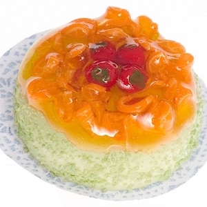 Dollhouse Miniature Orange Tropical Delight Bakery Cake by Falcon Miniatures