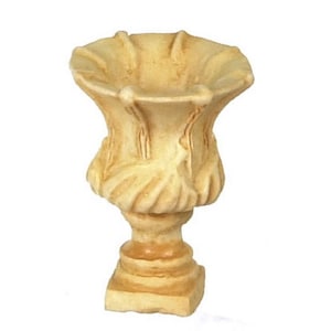 Dollhouse Miniature Tan Half Scale Urn by Falcon Miniatures