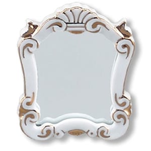 Dollhouse Miniature Classic White Baroque Mirror by Reutter Porcelain