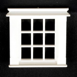 Dollhouse Miniature White Georgian 1:24 Scale 9 Pane Window by Jackson Miniatures