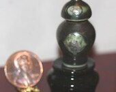 Dollhouse Miniature Grey Cameo Ginger Jar Vase with Stand