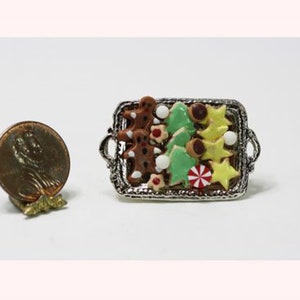 Dollhouse Miniature 1:12 Christmas Holiday Cookies on a Platter  by Serendipity Miniatures