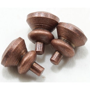 Dollhouse Miniature Set of Six Round Oil Rubbed Bronze Knobs