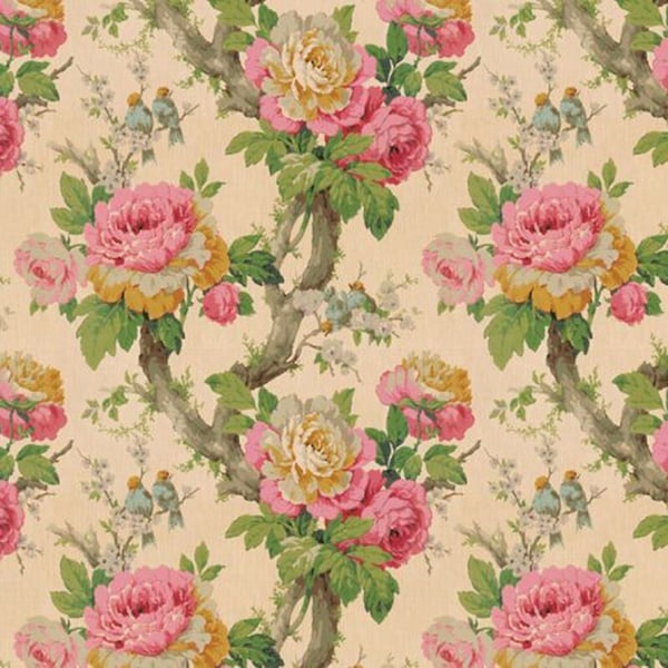 Vintage Cabbage Roses Wallpaper by Bradbury and Bradbury