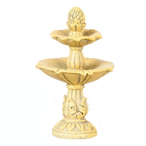 Dollhouse Miniature Bird Bath in Tan by Falcon Miniatures