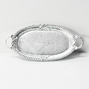 Dollhouse Miniature Ornate Wide Silver Metal Tray