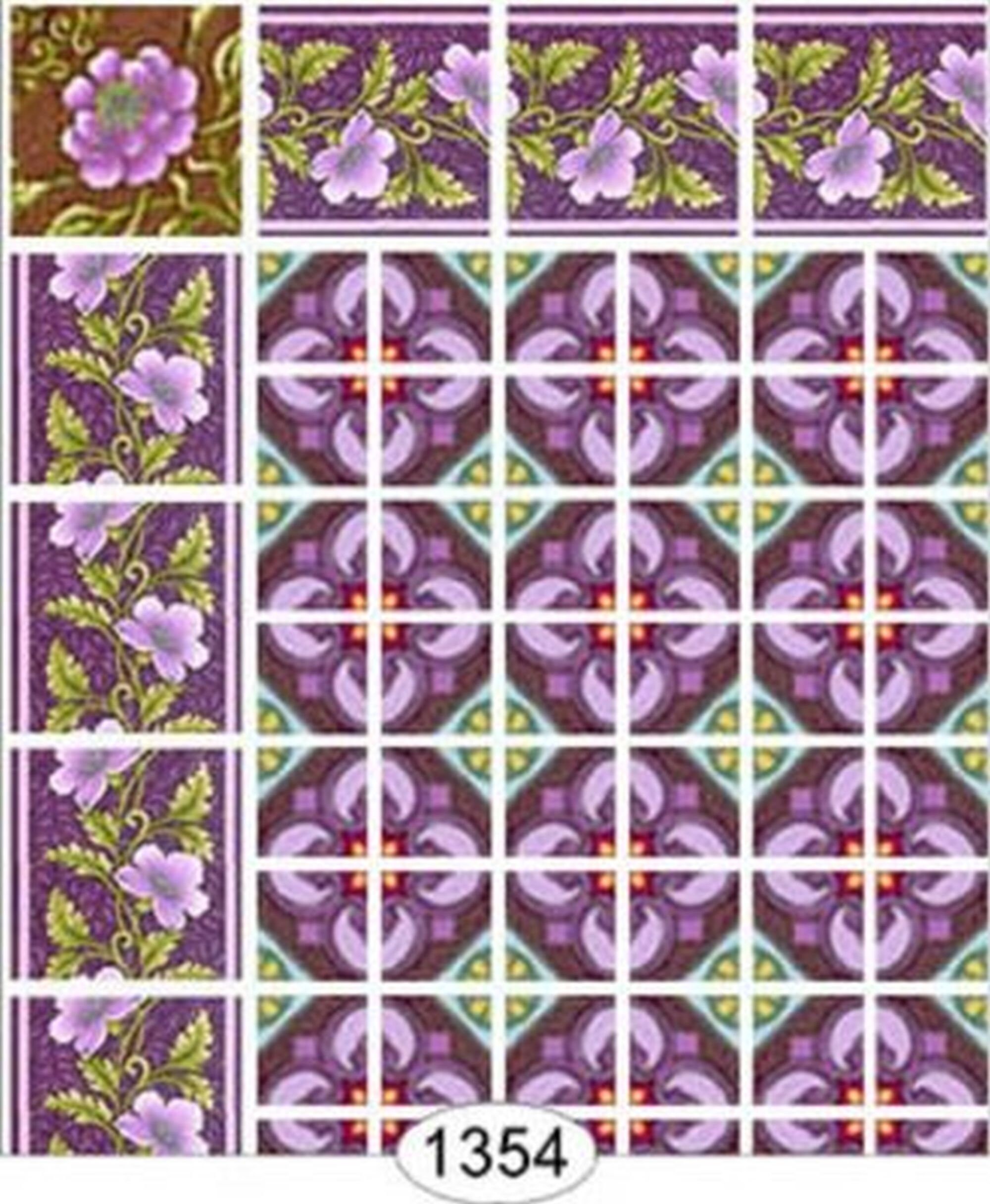 Dollhouse Wallpaper Jewel Tile Flooring Paper in Purple - Etsy