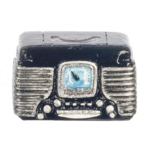 Dollhouse Miniature Retro Radio in Black