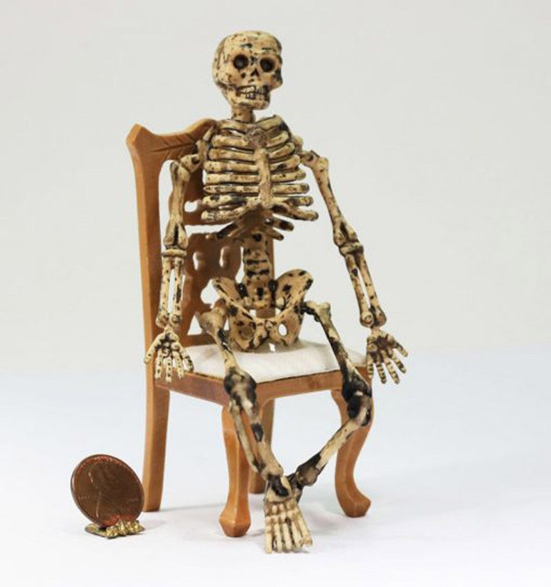 Skeleton Sitting on a Dining Room Chair Etsy