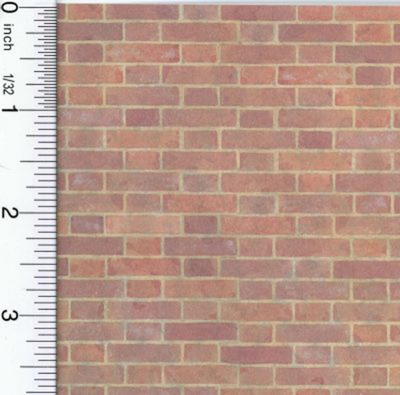 Dollhouse Old Red Bricks Paper Home & Hobby Doll & Model Making jan