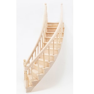 Dollhouse Miniature Left Curved Staircase by Handley House