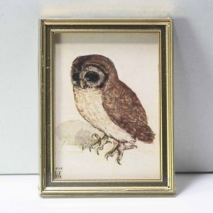 Dollhouse Art - Owl Framed in Gold