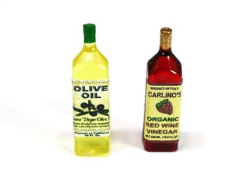 Miniature Bottle Set of Olive Oil & Red Wine Vinegar Salad Dressing
