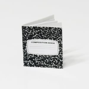 Dollhouse Miniature Childrens Black White Composition Book