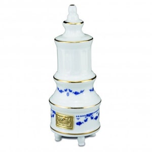Dollhouse Miniature Blue Rose Bathroom Stove by Reutter Porcelain