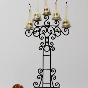 Large Standing Skull Candelabra for Halloween