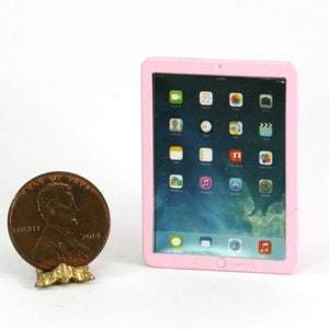 Dollhouse Miniature Popular Brand Pink Computer Tablet