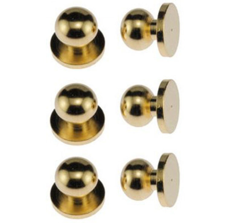 Dollhouse Miniature Set of 6 Round Brass Look Door Knobs Etsy