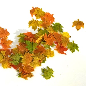 Dollhouse Miniature 1:12 Scale Set of Loose Autumn or Fall Leaves