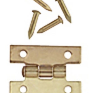 Dollhouse Miniature Small Brass Flush Hinges with Nails