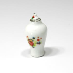 Dollhouse Miniature Floral on White Porcelain Ginger Jar