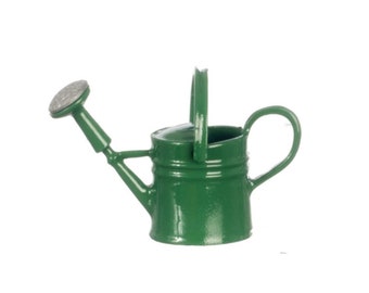 Dollhouse Miniature Vintage Look Green Watering Can by Miniatures World
