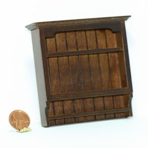 Dollhouse Miniature 1:12 Scale Fancy Wall Shelf in Walnut
