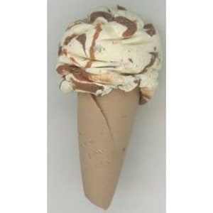 Dollhouse Miniature Chocolate & Vanilla Ice Cream Cone by Raindrop Miniatures