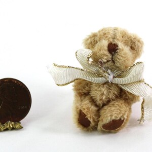 Artisan Soft & Fuzzy Teddy Bear with White Ribbon Bow